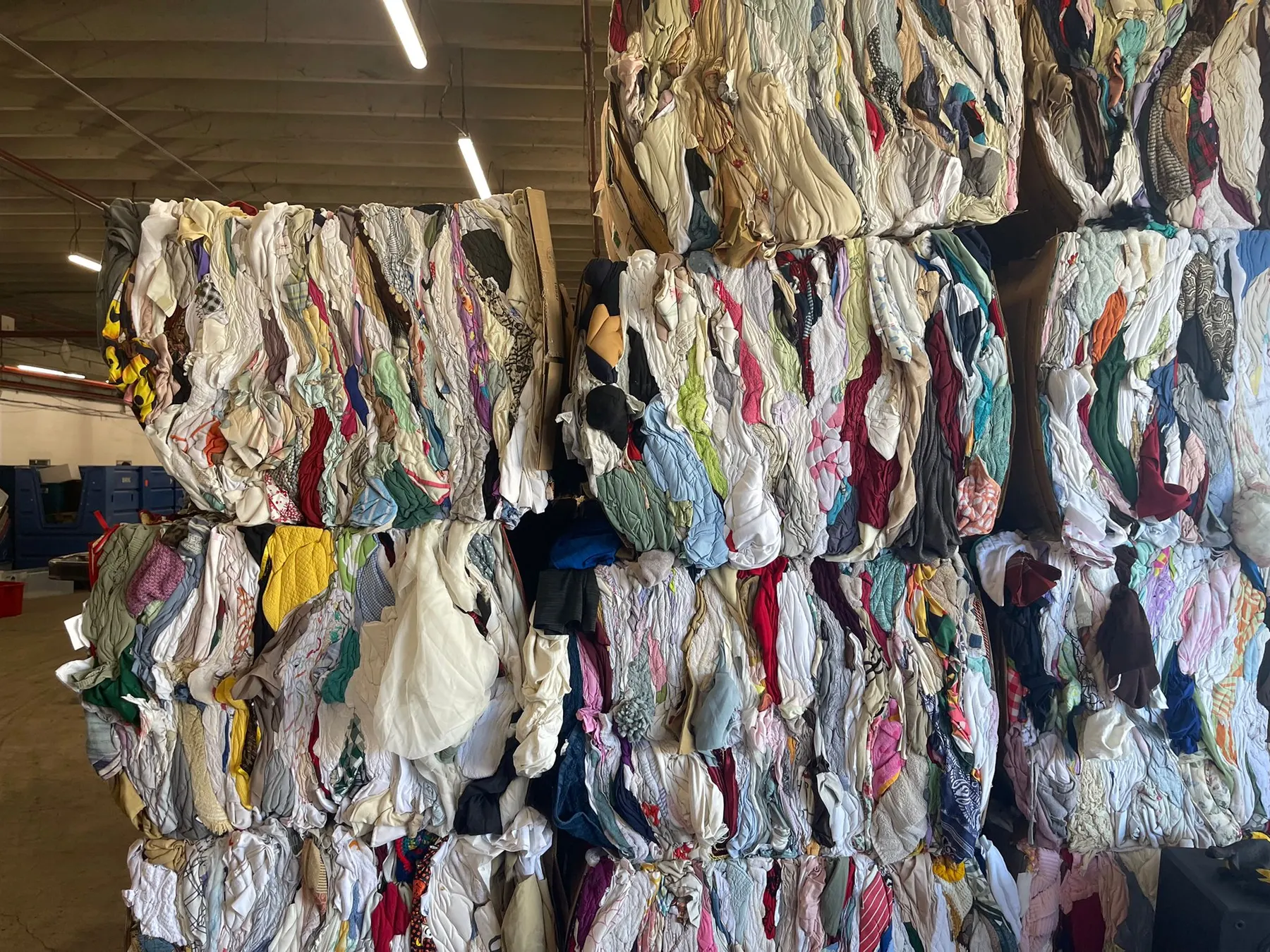 Linen bales ready for reuse